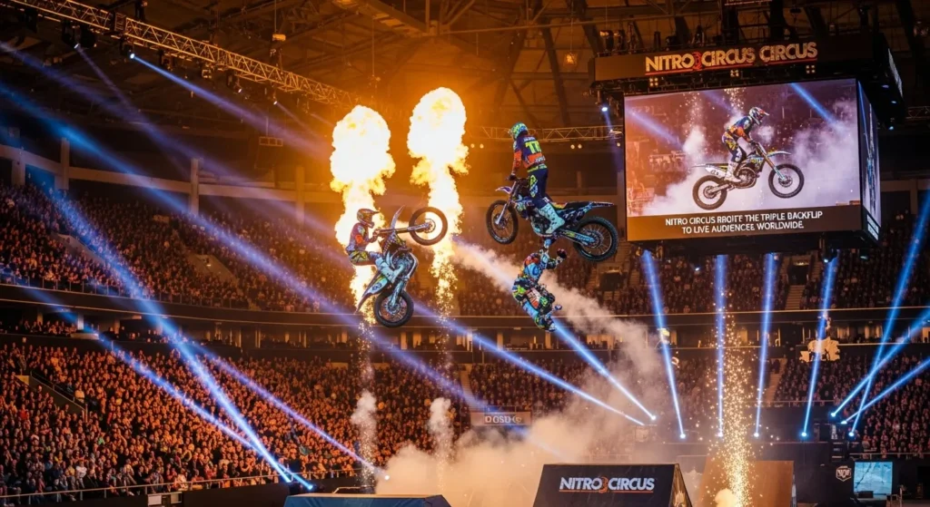 Dirt Bike Triple Backflip: History, Physics, and the Riders Who Nailed It 5 Nitro Circus brought the triple backflip to live audiences worldwide