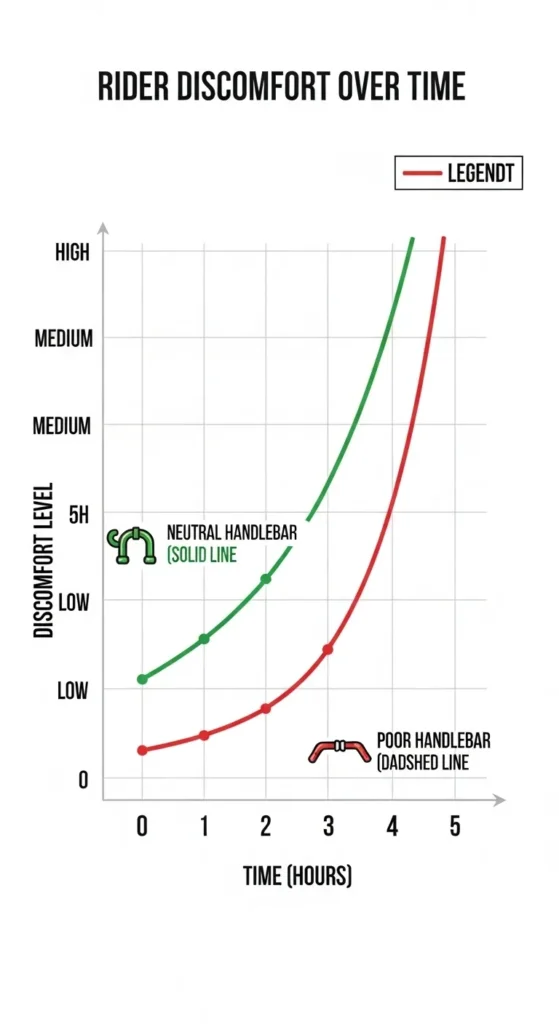 Best Handlebar Positioning for Touring Riders: Ride Longer, Feel Better 6 Fatigue Impact Chart (In Cost of Neglecting Ergonomics Section)