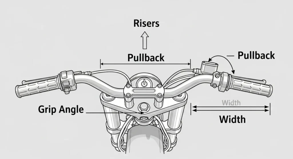 Best Handlebar Positioning for Touring Riders: Ride Longer, Feel Better 3 Handlebar Anatomy Explainer (In “Why Handlebar Positioning Matters”)