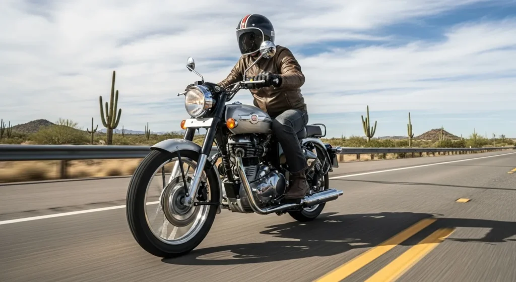 Royal Enfield FF-C6 Flying Flea FF-C6 on a U.S. highway