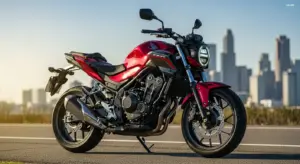 2026 Honda CB500SF showcased outdoors with its bold streetfighter design and modern styling.