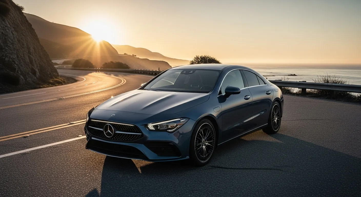 2026 Mercedes-Benz CLA third-generation model on a California highway
