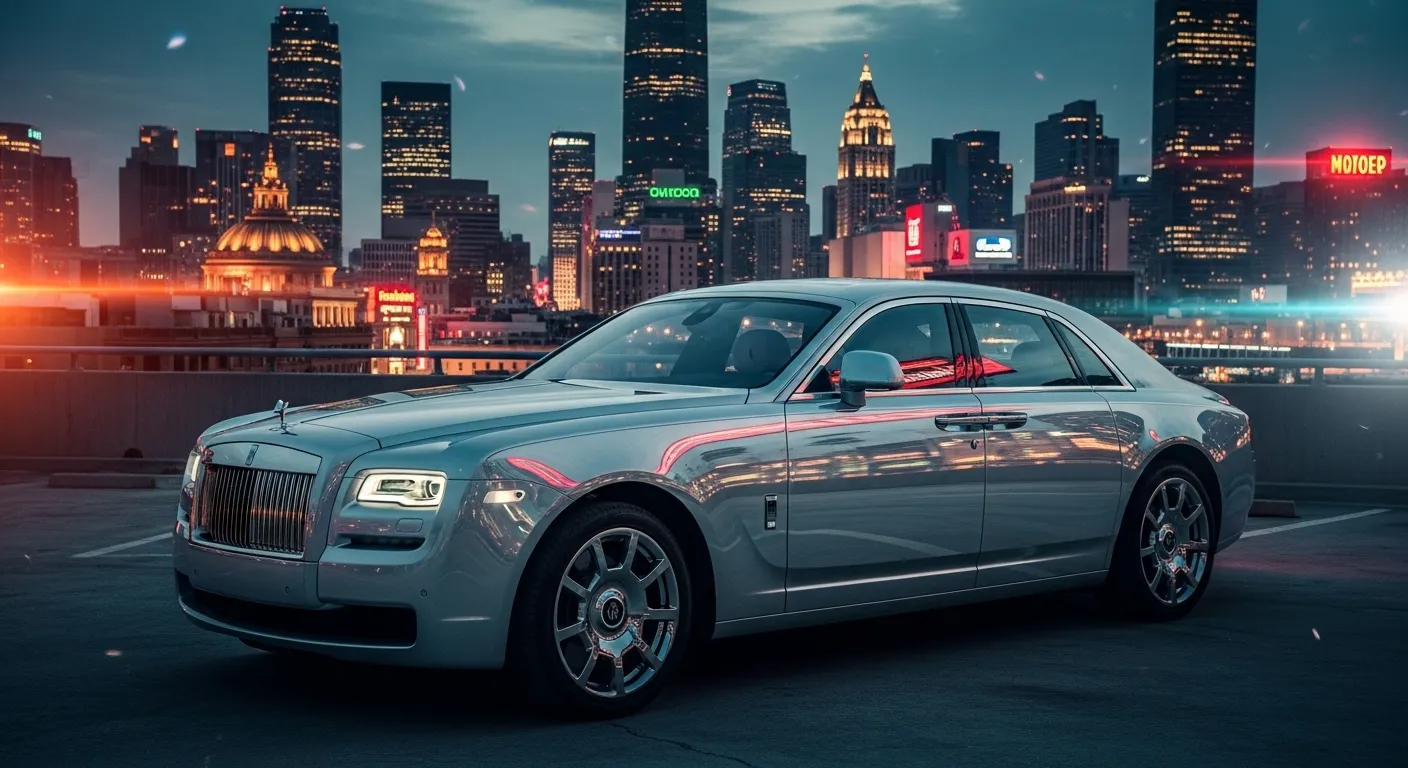 2026 Rolls-Royce Cruiser luxury electric bike parked against a city skyline.