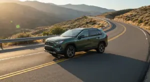 2026 Toyota RAV4 Hybrid and Plug-in Hybrid parked in a scenic American landscape