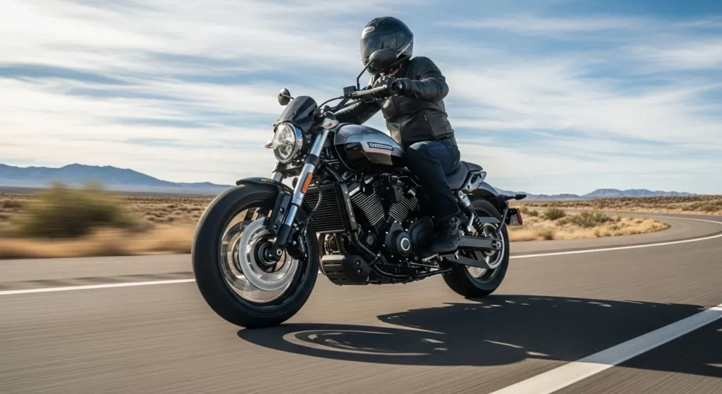 Will Harley’s New Sprint Win Over Gen Z Riders? 3 A rider testing the 2026 Harley-Davidson Sprint on a U.S. highway, highlighting performance..360Z