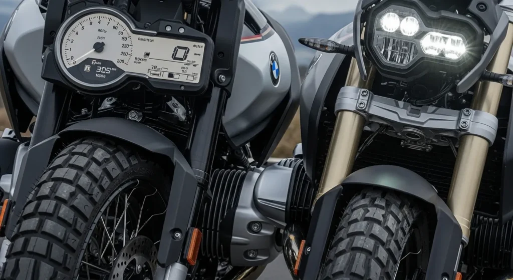 Close-up of 2026 BMW R 12 GS showing boxer engine.