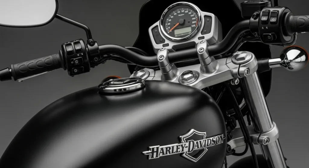Will Harley’s New Sprint Win Over Gen Z Riders? 2 Closeup view of the Harley-Davidson Sprint’s design details including tank