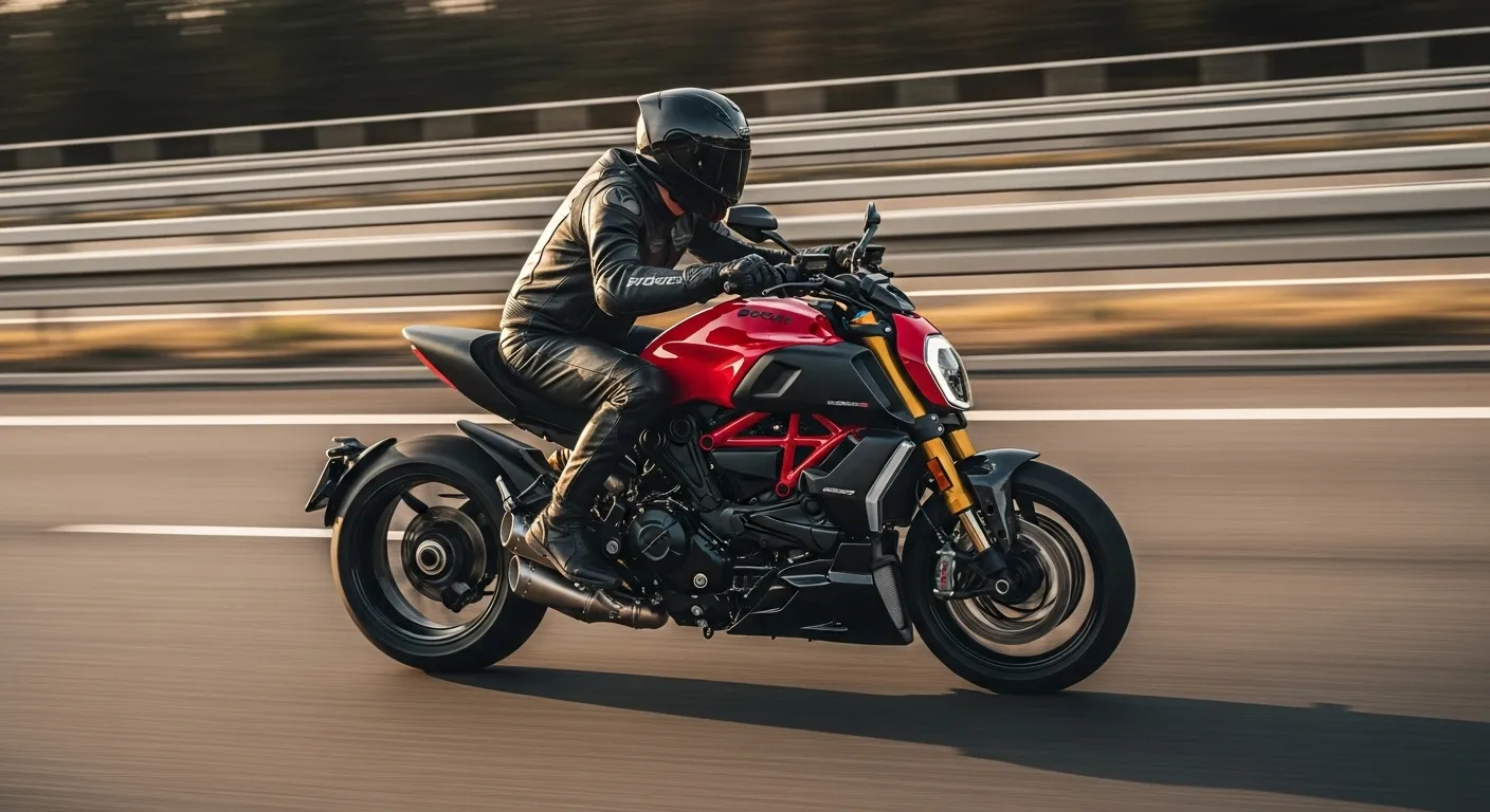 Ducati Diavel V4 RS action shot highlighting performance and acceleration