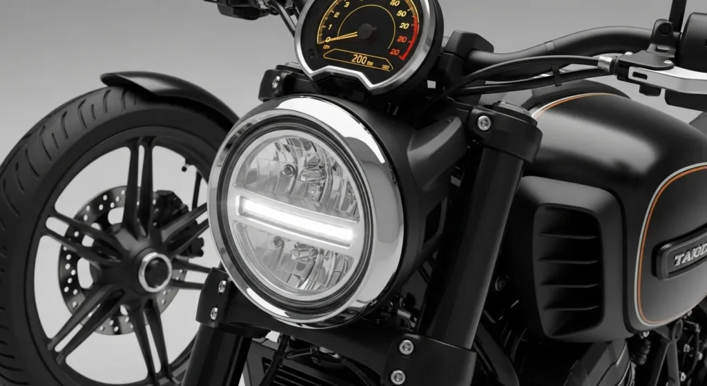 Harley-Davidson Sprint 2026 LED headlamp and modern retro design features.