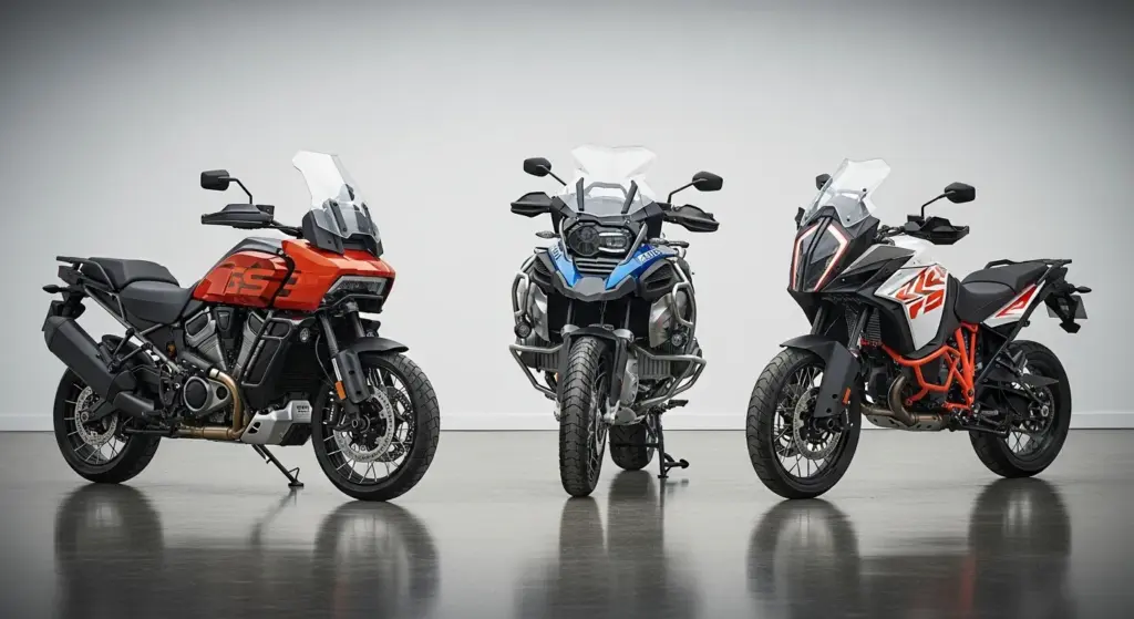 Harley Pan America 1250 Special vs BMW R1300 GS vs KTM 1290 Super Adventure comparison image