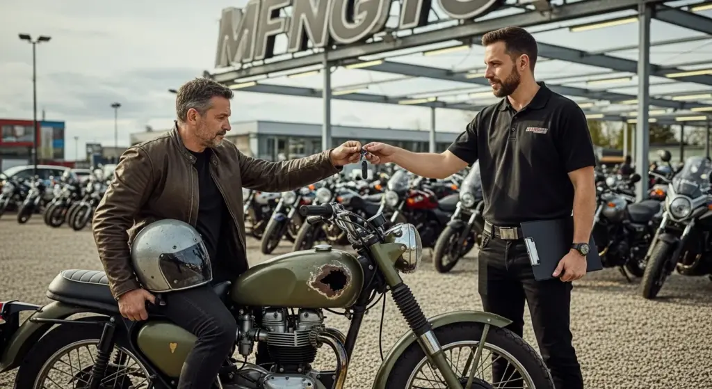 Motorcycle trade-in during finance process