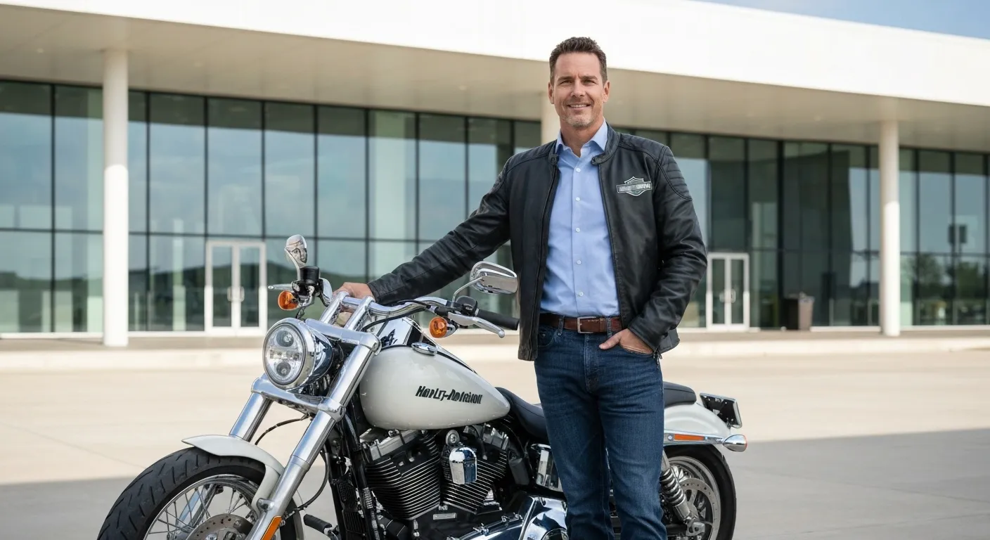 New Harley Davidson CEO Artie Starrs standing