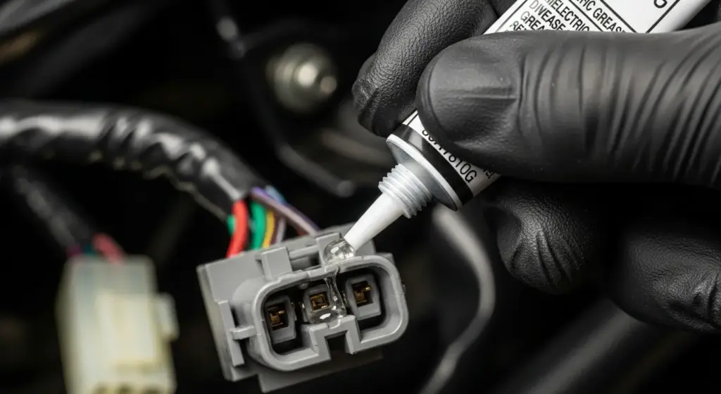 Preventing electrical shorts with dielectric grease