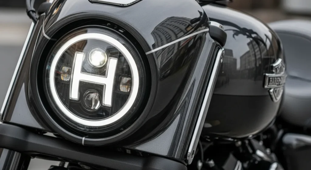 Harley-Davidson X440: The Unexpected Motorcycle That’s Quietly Winning Riders Over 2 Close-up shot of Harley-Davidson X440 LED headlight and tank design